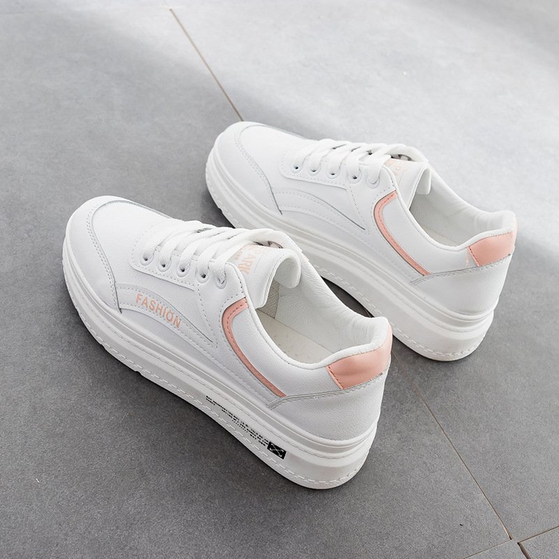2021 spring new breathable white shoes female basic student running board shoes thick bottom increased women's shoes leisure 2021 spring new breathable white shoes female basic student running board shoes thick bottom increased women's shoes leisure